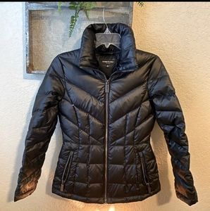 Kenneth Cole Black Down Fitted Bubble Coat XS